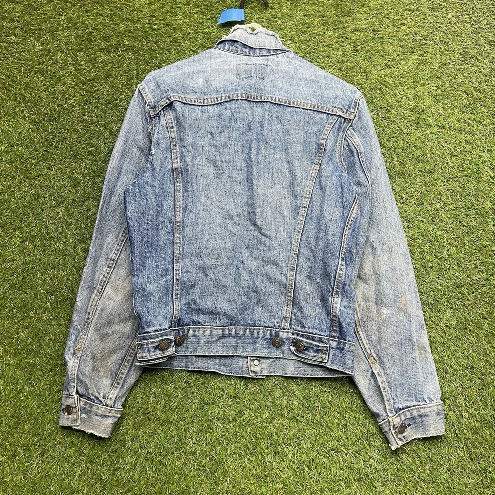 Vintage 90s Levis Jean Jacket Mens Small 34 Type III 3  Patch Trucker Workwear